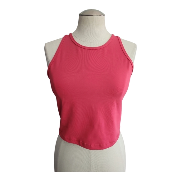 TYC Pink Racerback Stretch Tank Top XL Nylon Spandex Athletic Y2K Style - Picture 1 of 6